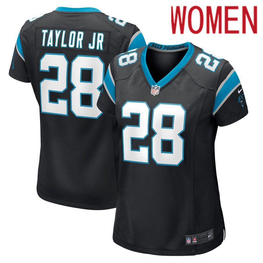 Women Carolina Panthers #28 Keith Taylor Jr. Nike Black Game Player NFL Jersey